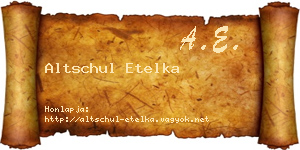 Altschul Etelka névjegykártya